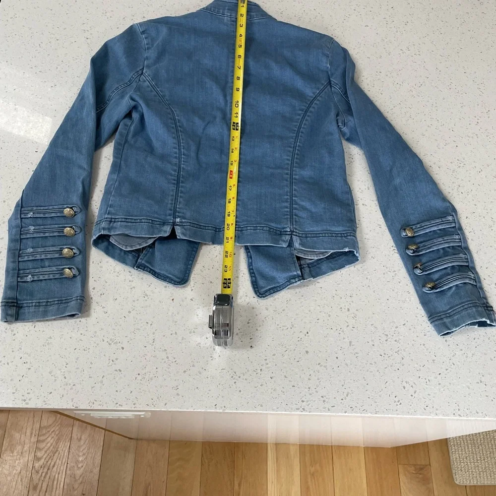 Free People Military Style Denim Jacket - Picture 9 of 9
